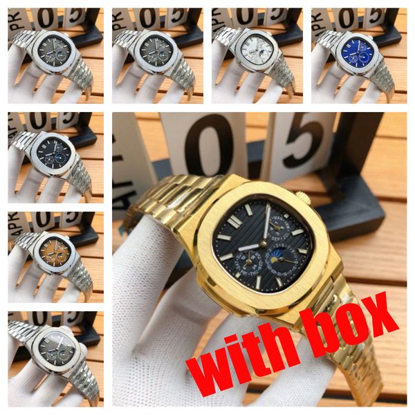 

2023 mens watch nautilus multifunctional watch watch high -quality mens watch automatic machine watch 904l stainless steel belt birthday gif, Slivery;brown