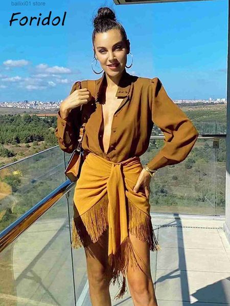 

skirts high waist bodycon tassel mini skirt women summer spring irregular slit brown short bowknot skirt ladies bottoms brown t230817, Black