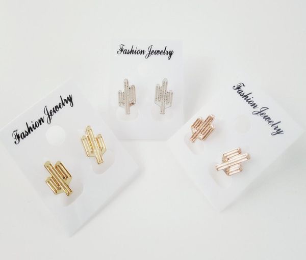 

fashion cactus stud earrings for women planar hollow out cactus stud earrings silver plated zinc alloystud earrings2907475, Golden;silver