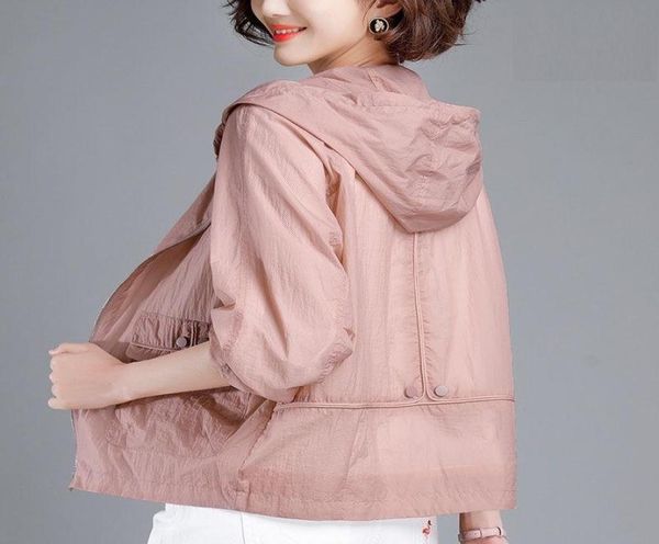 

women's jackets ps size 5xl hooded sun protection clothing summer clothes 2021 womens korean sunscreen women jacket uv thin coat x25181, Black;brown