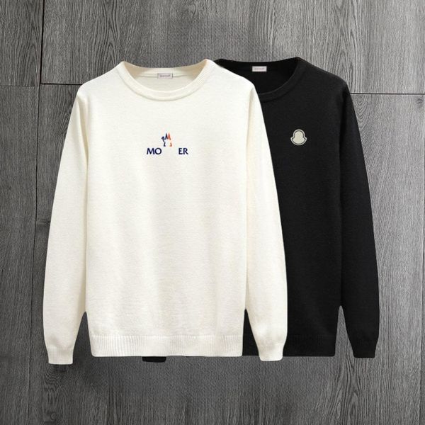

designers pullover sweater men women fashion letter embroidery man woman keep warm knit autumn winter black grey khaki snitwear long sleeve, White;black