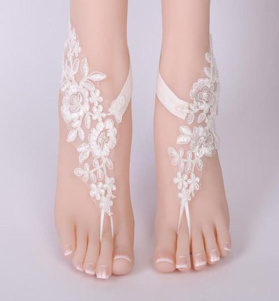 

new lace floral bridal anklet foot chain barefoot sandals wedding accessory foot jewelry6742696, White