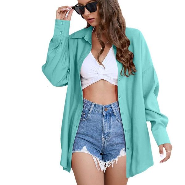 

womens clothing spring and autumn shirt loose outer wear sun protection top, White