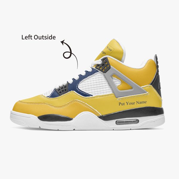 

new diy custom basketball shoes mens and womens classic yellow blue customized casual trainers outdoor sports 36-46