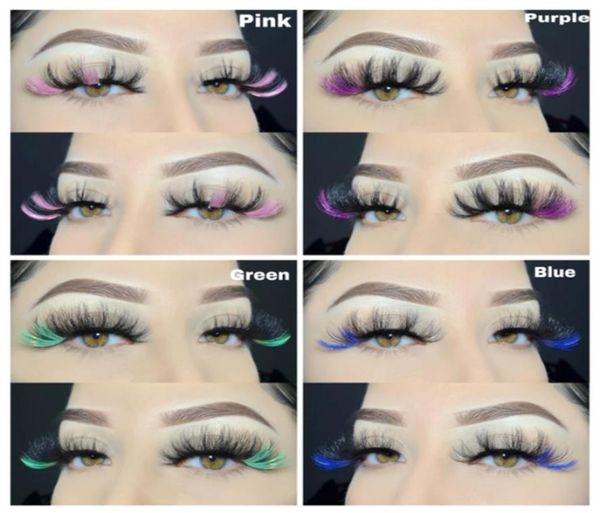 

colored 25mm 3d mink eyelashes 39 styles dramatic fluffy volume false eyelash highlight on the end cosplay costumes full strip las4069282