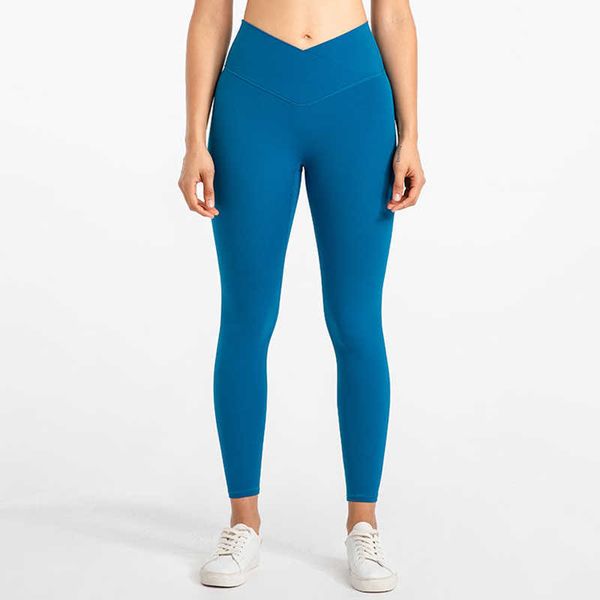 

lulu cross waist workout leggings sport gym wear women fitness no camel tole yoga pants high rise squat proof running tights
