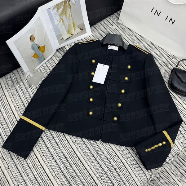 

gold buckle women suits jackets cropped designers coats outerwear cool girl jacket streetwear, Black