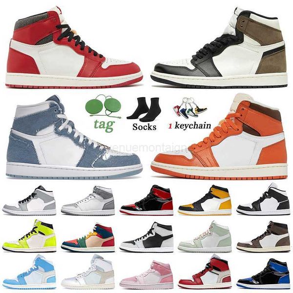 

1 jumpman denim starfish 1s basketball shoes high og lost and found taxi yellow toe dark mocha university blue stealth patent bred twist