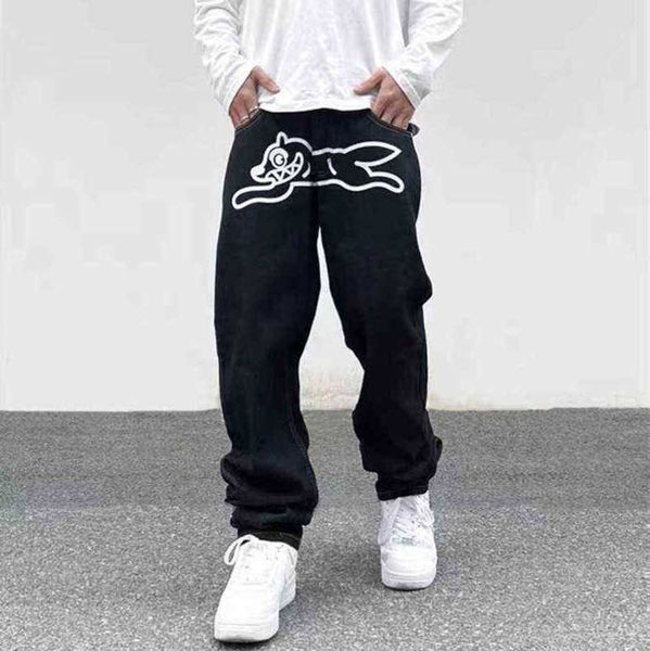 

men's jeans 2022 ropa dog print streetwear men hip hop baggy jeans pants y2k clothes straight loose goth denim trousers pantnes vaquero, Blue