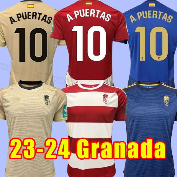 

23 24 camiseta granada cf soccer jerseys a.puertas .suarez d.machis 2023 2024 men kids kits football shirts m.arezo domingos duarte arias s, Black;yellow