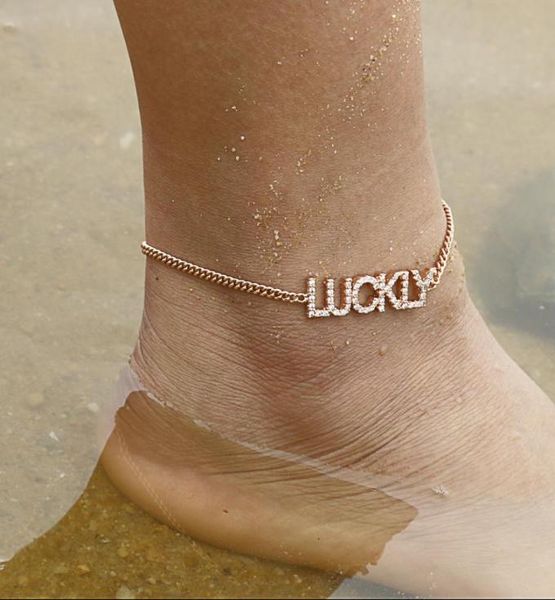 

crystal custom name spaced letter anklet handmade cz diamond gold silver initial hanging charm personalized phrase unique gift72205206749, Red;blue