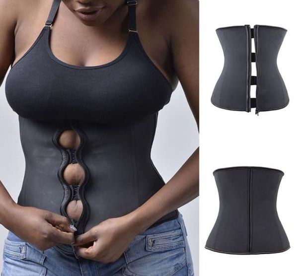 

whole2016 new rubber zipper shapewear 4 rows of buttons reinforcing latex corset body sculpting waist abdomen seamless q33871278135, Black;white