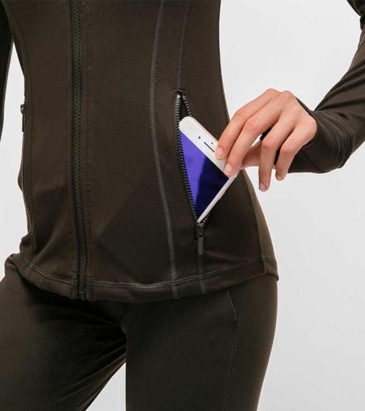 

2022 autumn zipper jacket quick-drying yoga clothes long-sleeve thumb hole training running jacket women slim fitness coat sports outfits 66, White;red