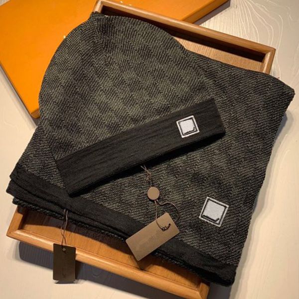 

hat scarf fashion design letter embroidery men and women hat scarfs sets warm wool beanie, Blue;gray