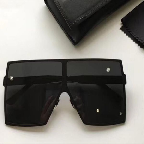 

2019 windproof sunglasses 182 betty black frame gray silver-mirror lenses with box 68mm 140mm234g, White;black