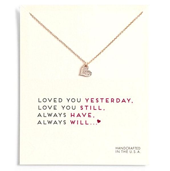 

dogeared love heart choker necklaces with card gold silver heart pendant necklaces for women jewelry gifts i love you9068911
