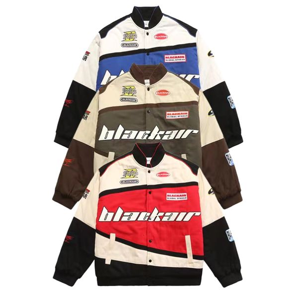 

women's jackets autumn and winter american retro hip-hop y2k loose men and women thin baseball clothing street racing clothing jacket 2, Black;brown