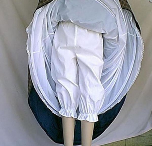 

1pc victorian bloomers white gothic lady pantaloons ladies renaissance elastic pants knickerbockers  482300, Black;white