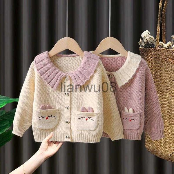 

pullover 08years winter children outwear baby girls autumn winter cartoon knitted outwear coat toddler kids girls cardigan sweater x0818, Blue