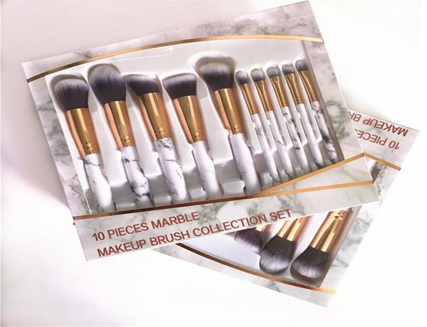 

10 pcs set marble makeup brushes blush powder eyebrow eyeliner highlight concealer contour foundation make up brush set 109938282