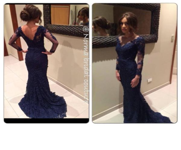 

2014 new arrival long sleeves lace mermaid evening dresses norma bridal couture evening gowns9874094, Black;red
