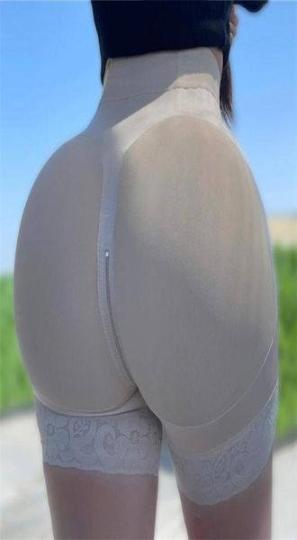 

high rise butt lift shorts beige waist trainer body shaper firm zipper control butt lifter booties faja 2202168892442