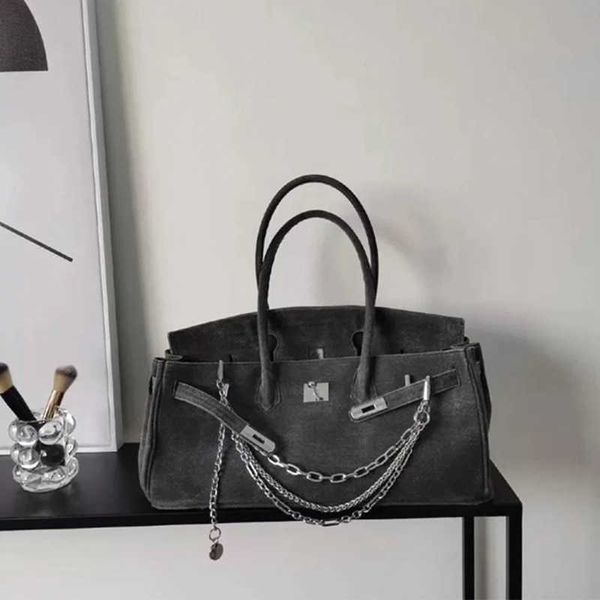 

vintage denim bag ins handbags high capacity denim military canvas handbag 230815