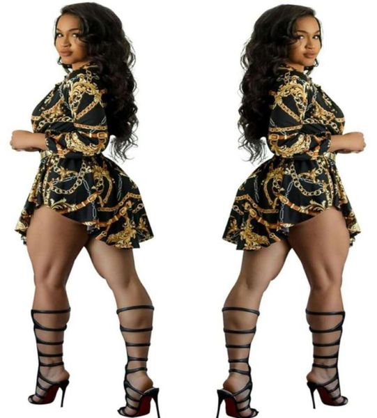 

casual dresses women chain print mini dress long sleeve turn down collar summer shirt ladies vestidos femininos 90087892832, Black;gray