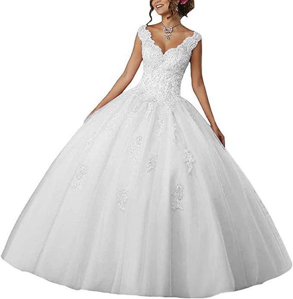 

beach plus size a line wedding dresses beaded shiny crystal lace appliques bling luxury bridal party marriage gorgeous ball gown vestidos de, White