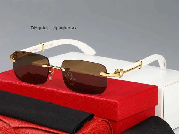 

man carti glasses designer sunglasses women fashion frameless rectangle coating buffalo horn sunglass uv400 evidence eyeglass wooden mens ey, White;black