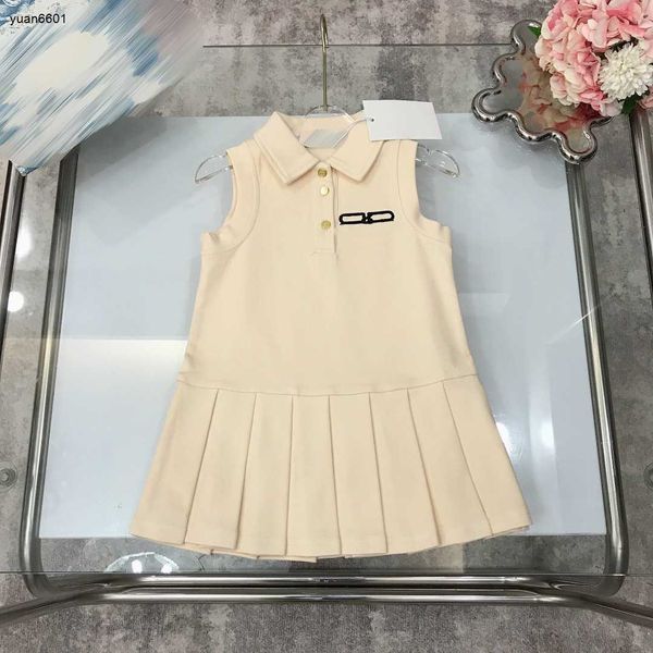 

luxury designer girls dress fashion baby sleeveless dress size 100-150 cm summer girl pleated skirt new arrival june20, Red;yellow