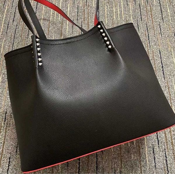 

fashion bag cabata designer totes rivet genuine leather red bottom handbag composite handbags famous purse shopping bag fashion leisure