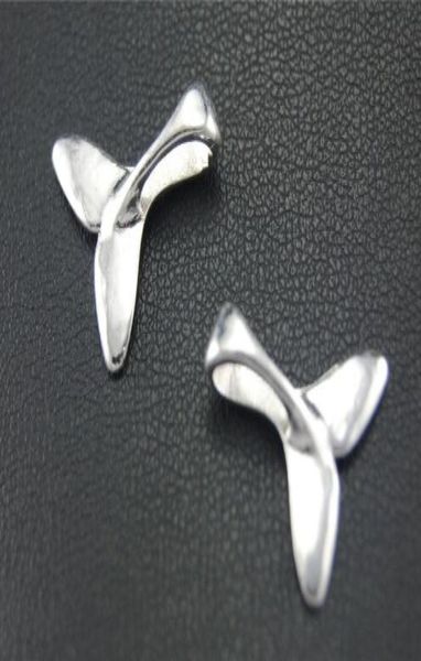 

500pcslot antique silver alloy whale tail fish charms pendants for diy jewelry making findings 16x17mm2472945, Bronze;silver