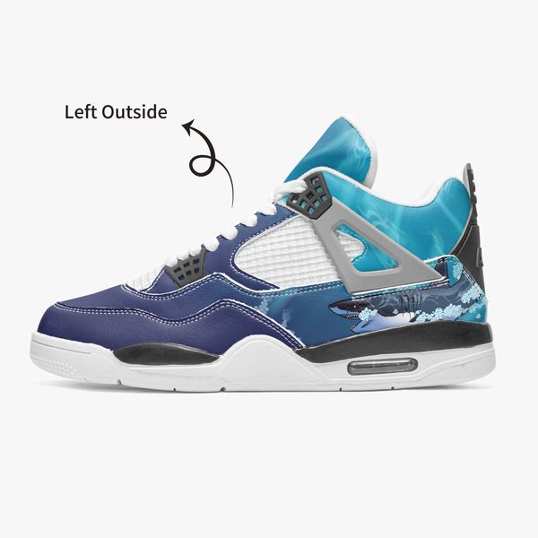 

classics diy custom basketball shoes mens and womens purple blue domineering shark trainers outdoor sports 36-46