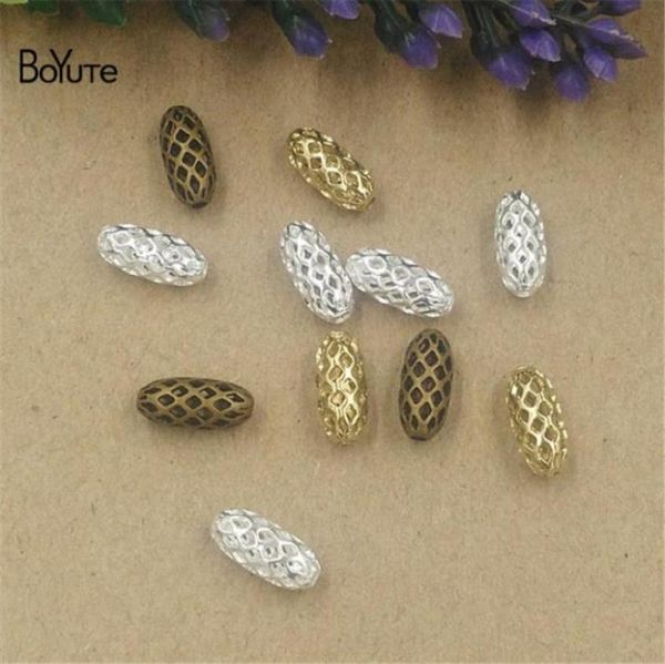 

boyute 100pcs 3 colors 410mm 511mm metal filigree brass fashion oval beads jewelry making32232257023484, Bronze;silver
