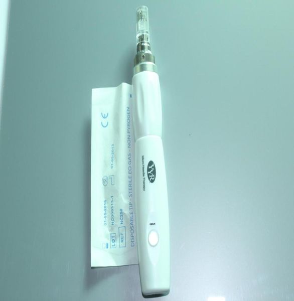 

drop ship yyr silver new electric auto derma pen therapy stamp antiaging facial micro needles electric pen with red retail packin5091590