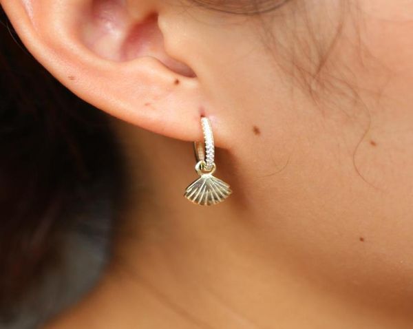 

bohemia simple cute shell drop earrings dangle seashell earrings 100 sterling silver mermaid jewelry for women fashion brincos6388720, Golden;silver