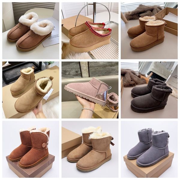 

designers snow boots australian women tazz boot boots bailey dune chestnut winter buckle fur snow half knee short lady tasman shoes, Black