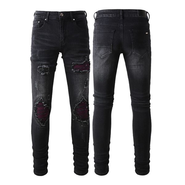 

23ss designer mens jeans hip-hop fashion zipper hole wash jean pants retro tom fold ing men design motorcyde riding cool slim pant210, Blue