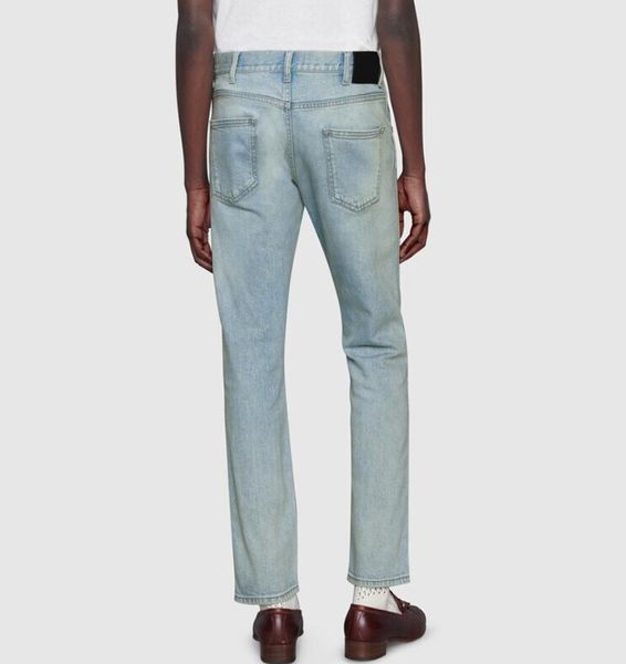 

leather label jeans patchwork blue pants jeans man woman fashion highstreet hip hop fzkz2496831448, Black