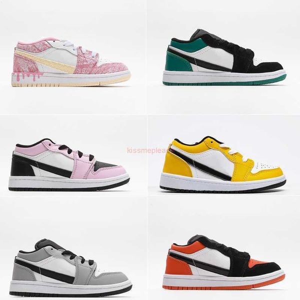 

td toddler shattered backboard 1s low laser orange gs big kids baketball shoes boys girls light arctic pink sneakers children student sport, Black