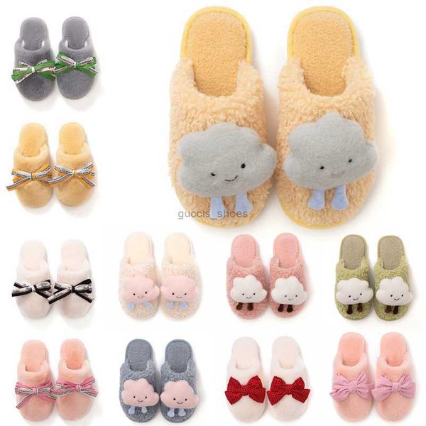 

winter women slippers for r fur yellow pink white snow slides indoor house fashion outdoor girls ladies furry slipper soft667 ry, Black