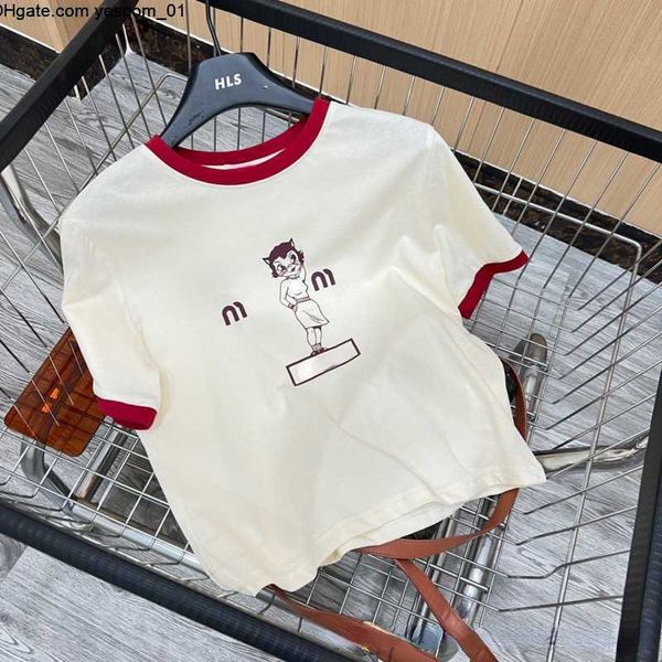 

version pure high cotton t shirt women luxury designer tshirt cat girl pullover tee summer casual sweatshirt loose short sleeve top, White