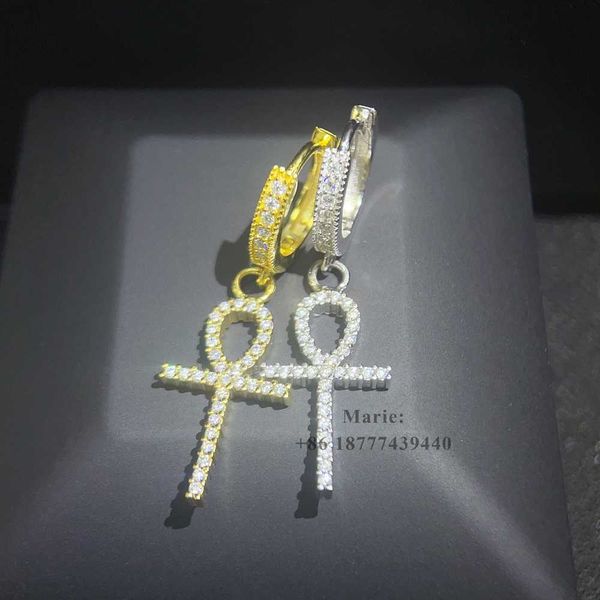 

hip hop style 925 silver with moissanite fashion jewelry diamond earring pass diamond tester vvs moissanite jewelry