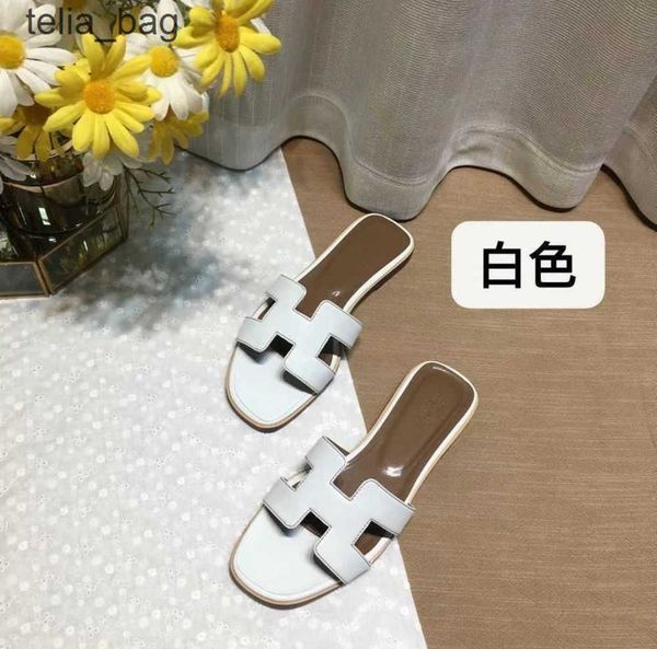 

shoes slippers bear sandal oran designer slipper higsetting women's 2023 summer hermzs beacleather leisure fashion wear rhinestone flat