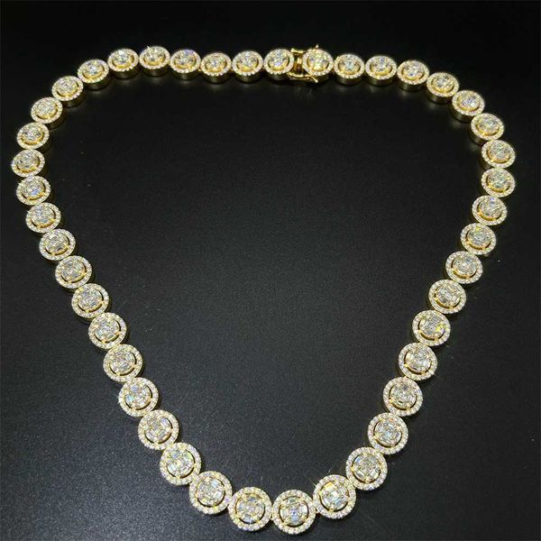

pass diamond tester fashion new design vvs baguette cut iced out hip hop mossianite miami cuban link chain necklace, Silver