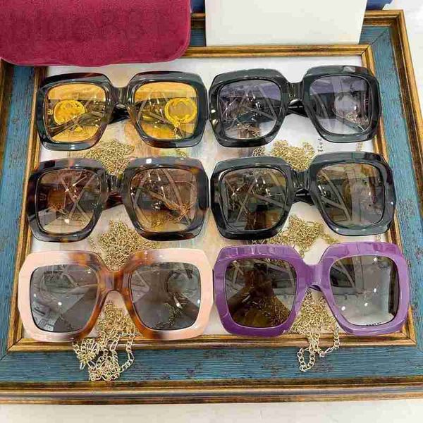 

sunglasses designer chain women's new 1022 plate large box fashion versatile sunglasses glasses orkh, White;black