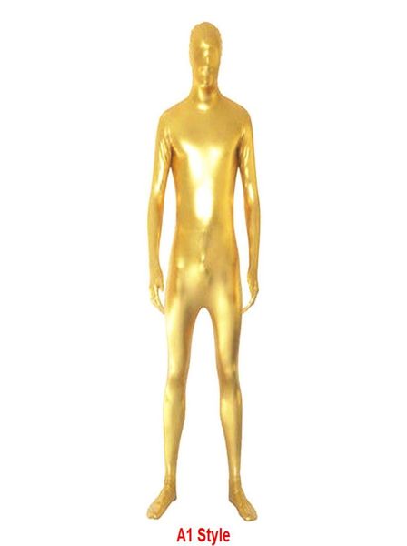 

metallic gold full body zentai spandex fancy dress lycra suit8319466, Black