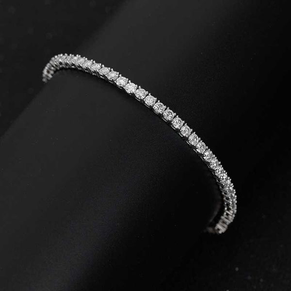 

hip hop jewelry 10k solid gold 3mm vvs moissanite tennis bracelet, Silver