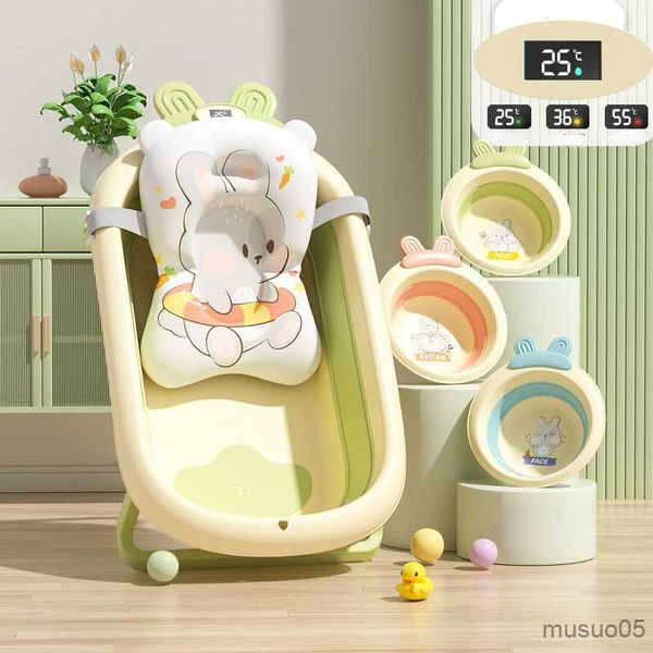 

bathing tubs seats bathroom barrel children cartoon portable bathtub lie sit folding basin warm color bath basin safety material r230818